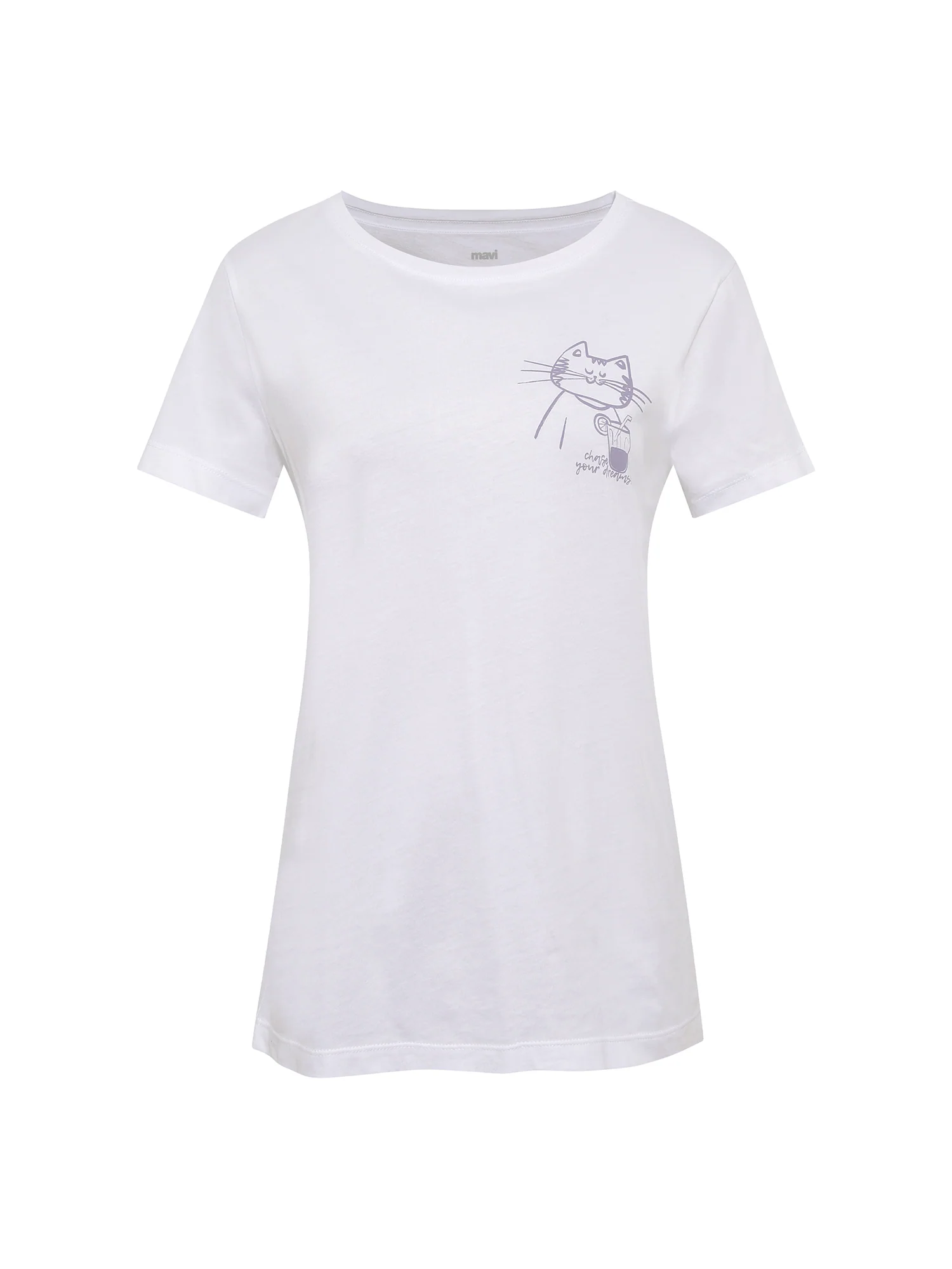 Mavi T-SHIRT | T-Shirt mit Katzen Print 1612958-620 in weiß Mavi T-SHIRT | T-Shirt mit Katzen Print 1612958-620 in weiß