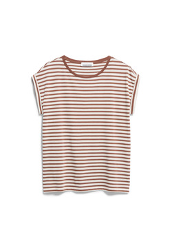 Armedangels JILAANA STRIPES T-Shirt Loose Fit aus TENCEL™ Lyocell Mix in nutshell - oatmilk
