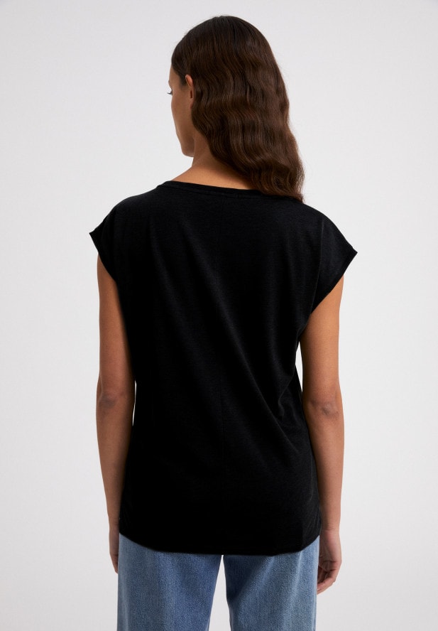 Armedangels Jilaa  Damen T-Shirt aus TENCEL™ Lyocell Mix in schwarz 