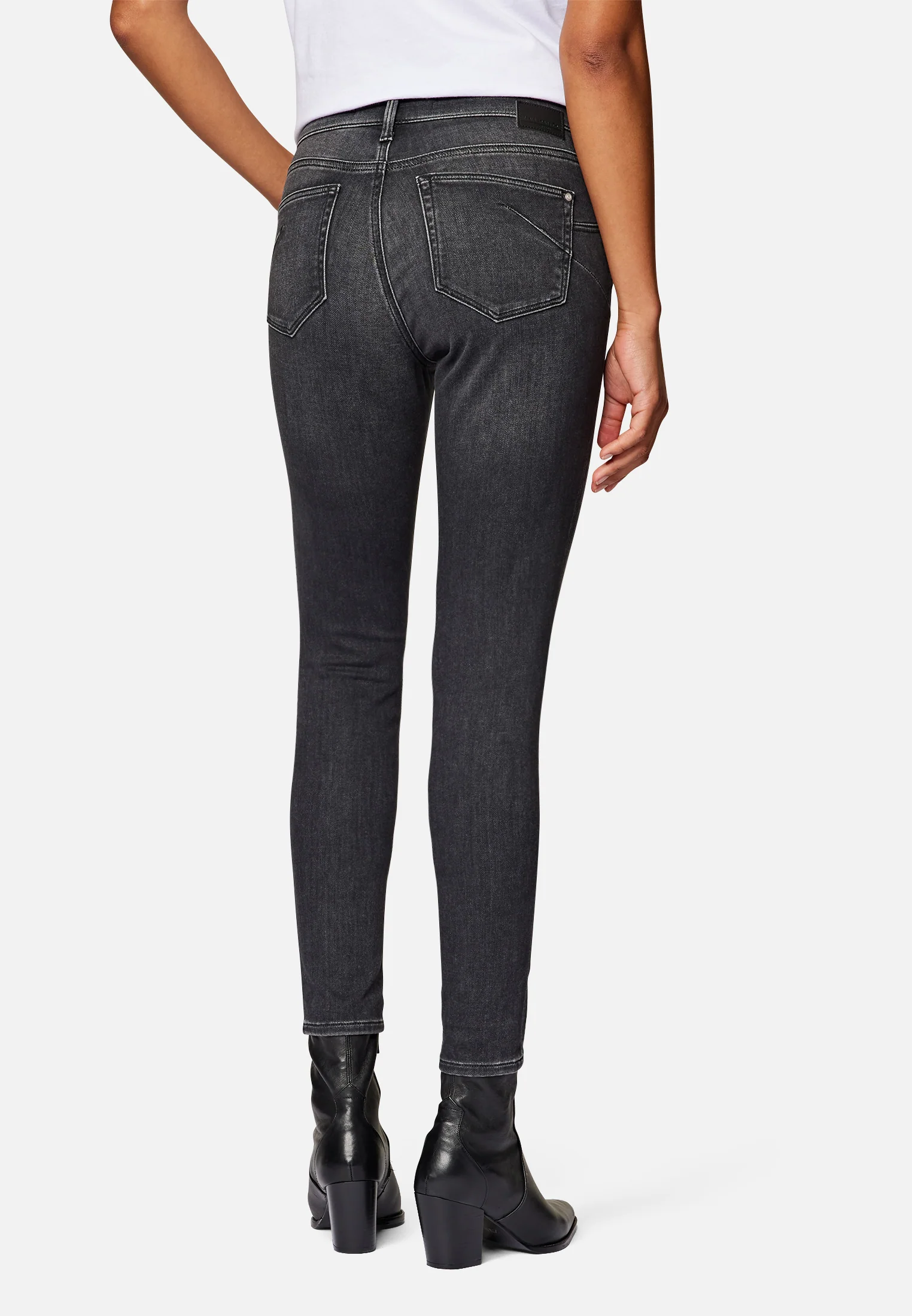 Mavi ADRIANA | Mid-Rise, Super Skinny Jeans in dark smoke sporty