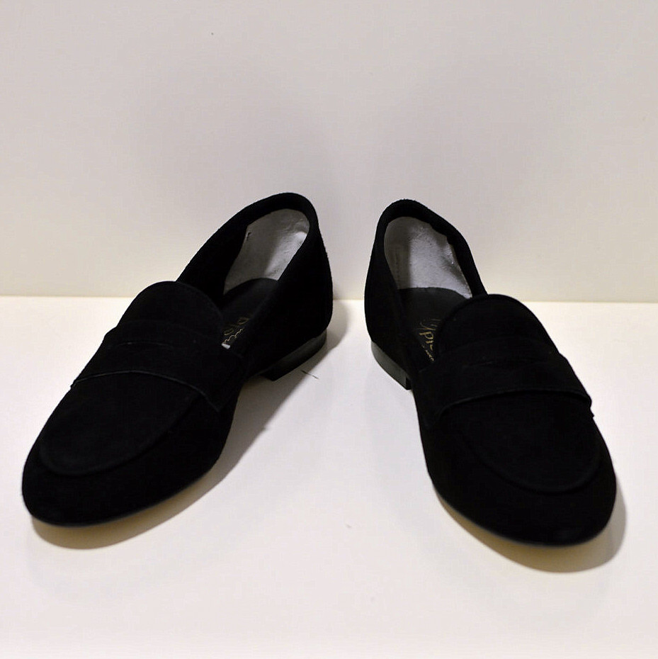 Gianluca Pisati Moccasins / Loafer Adele aus feinstem Wildleder (Gamsleder) in schwarz