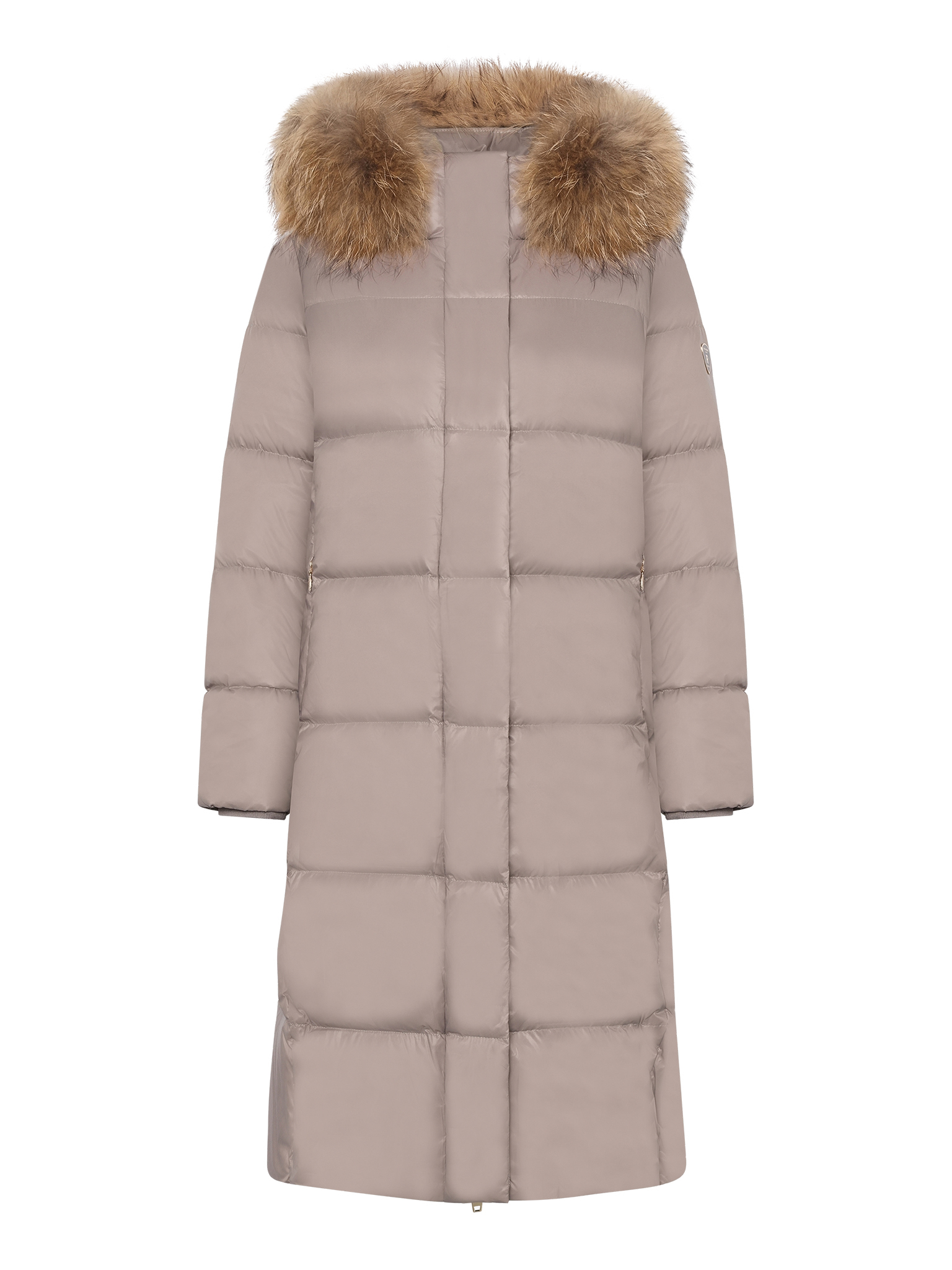 RockandBlue langer Daunenmantel Bonnie Coat in Fungie / Natural mit großem Echtpelz Kragen