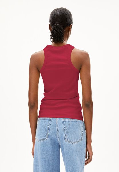 Armedangels KANITAA - Damen Ripp-Top aus Bio-Baumwoll Mix in red ash