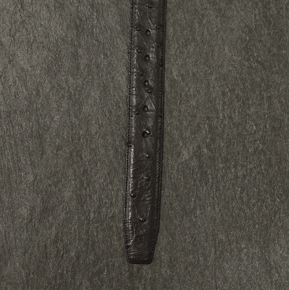 Possum Straußenleder-Gürtel Ostrich Breite 3,5 cm schwarz