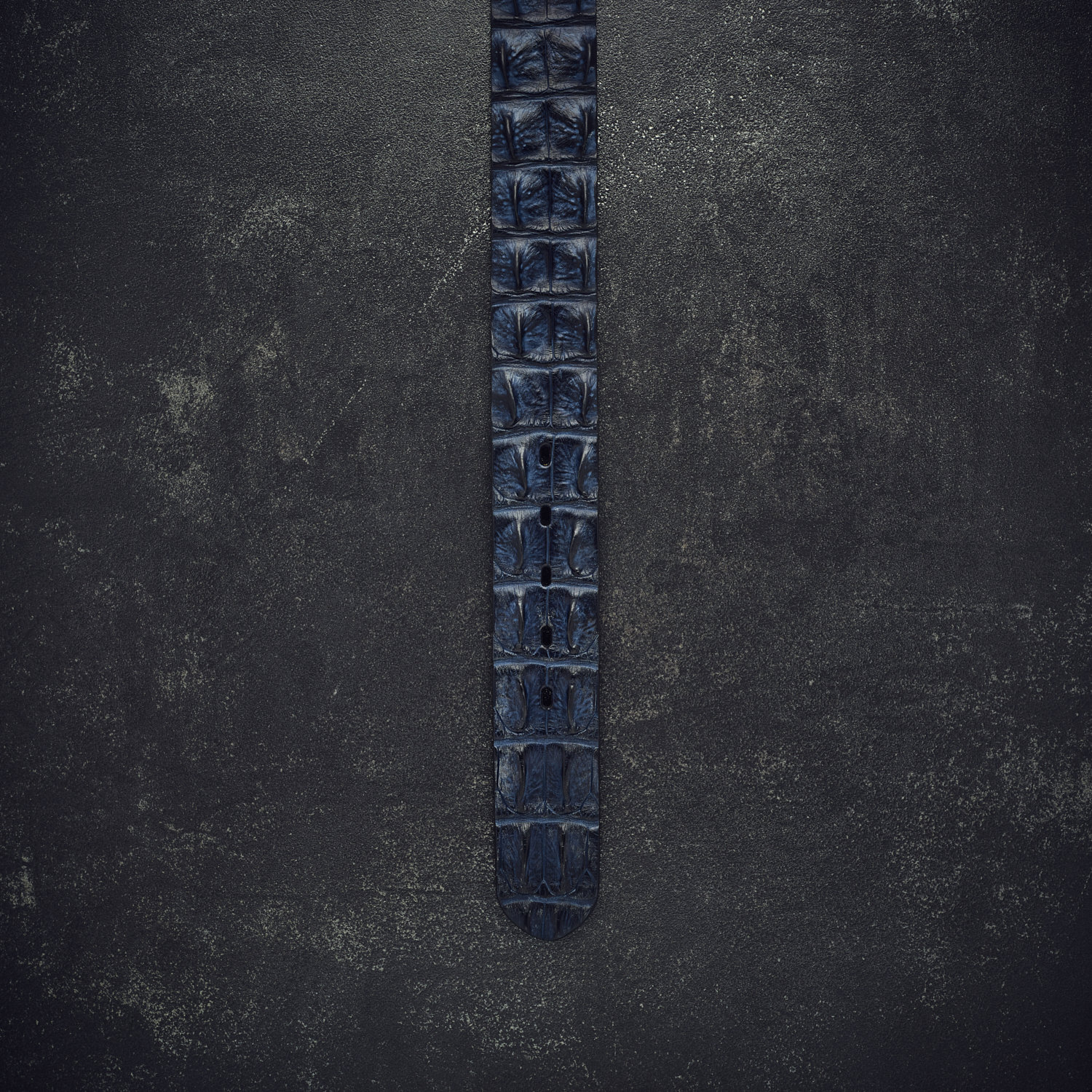 Fausto Colato Krokodilleder-Gürtel Sonderbreite 4,5 cm blau