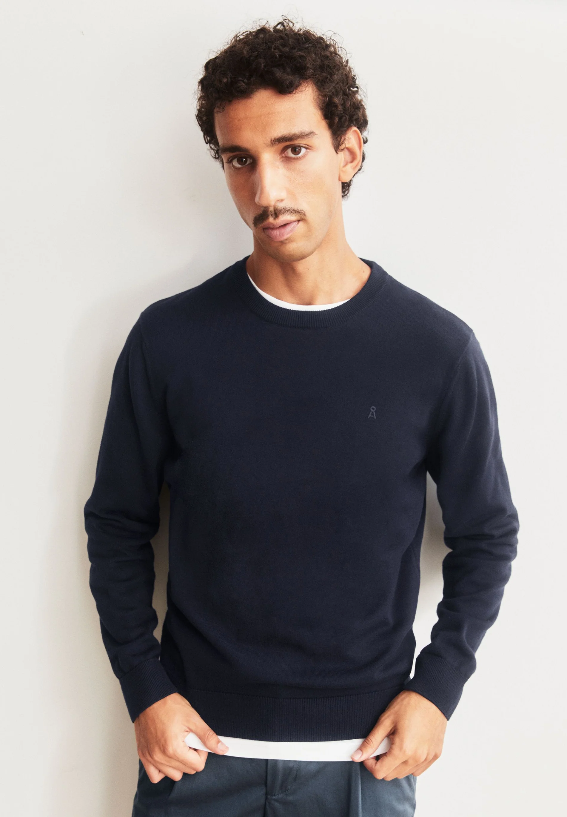Armedagels LOUKAA STRICKPULLOVER aus 100% Bio-Baumwolle in night sky