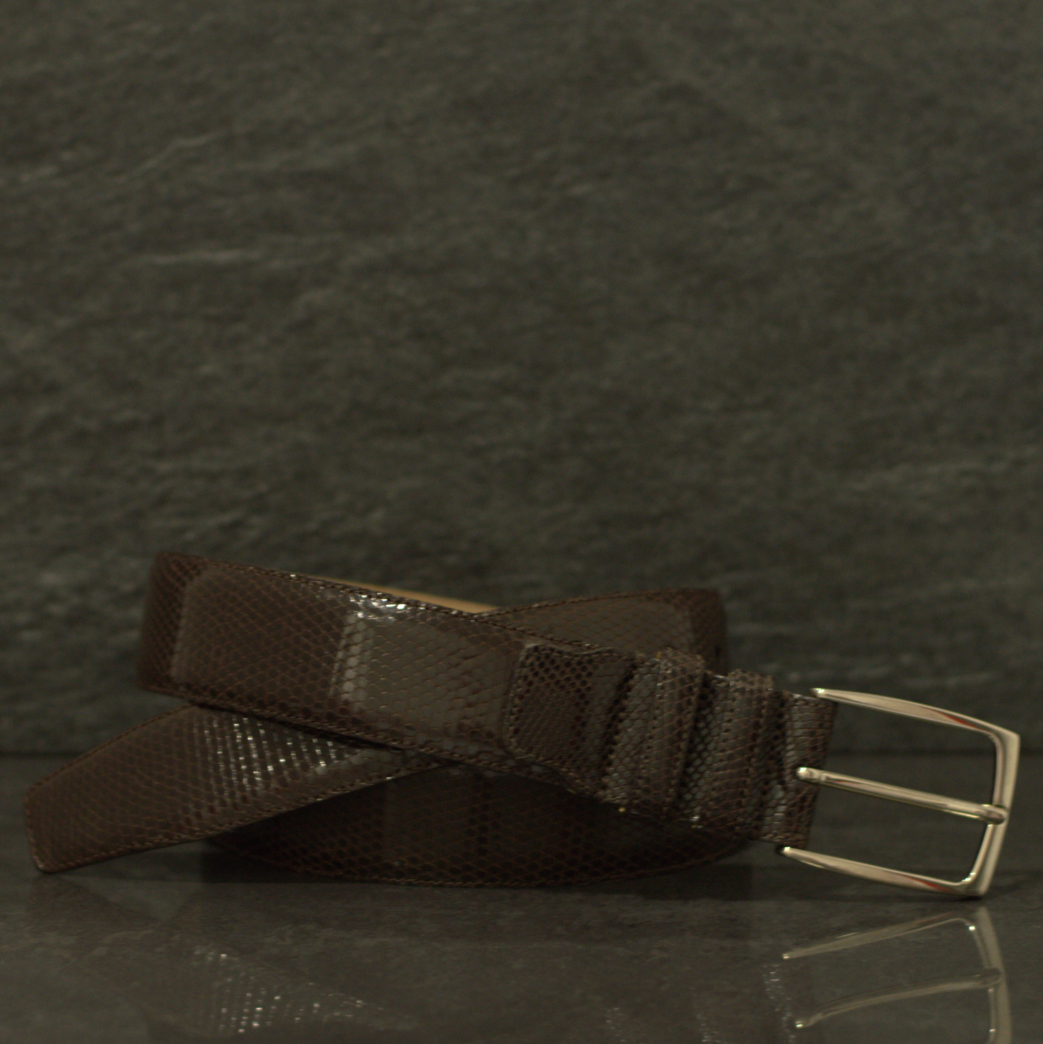 Possum Reptilienleder-Gürtel Eidechse/ Leguan Breite 3,5 cm Braun Possum Reptilienleder-Gürtel Eidechse/ Leguan Breite 3,5 cm Braun