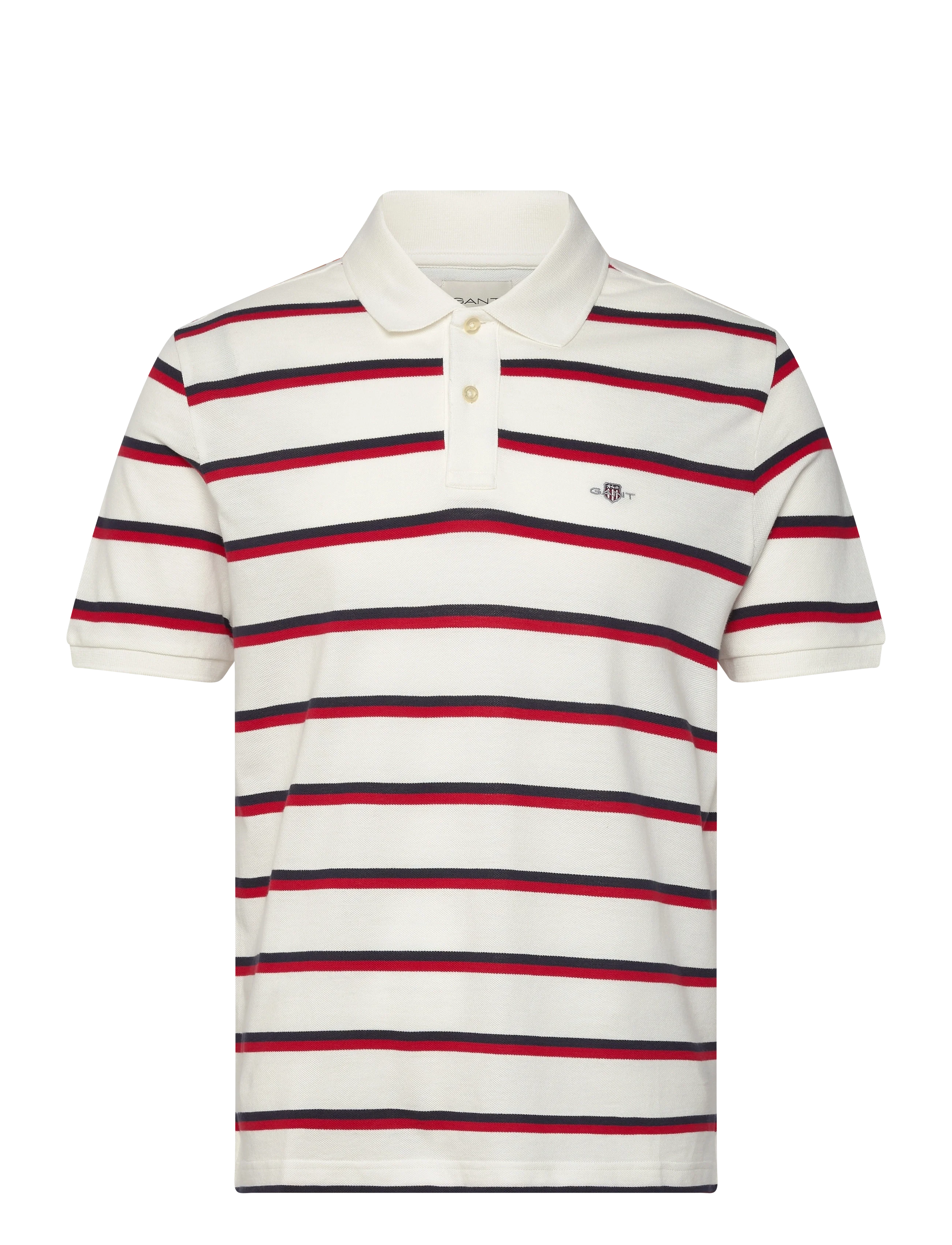 Gant Poloshirt aus weichen Piqué mit Streifen in Eggshell