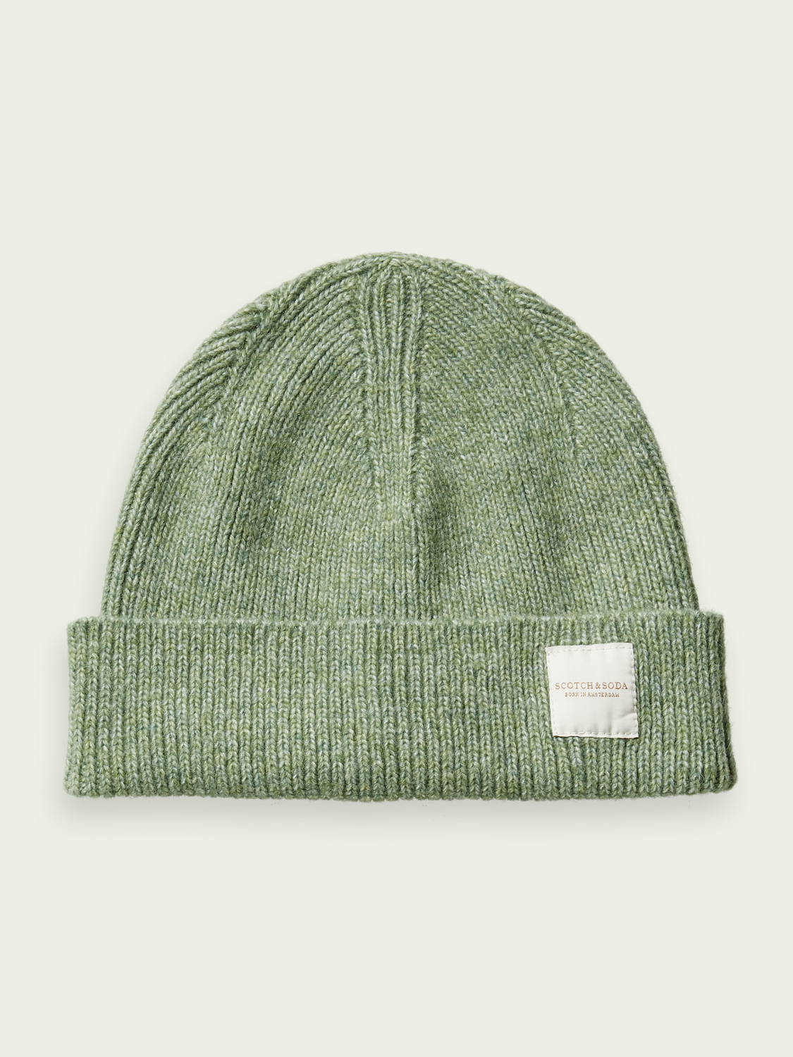 Scotch&Soda Unisex  Rib knit beanie / Woll Mütze Seafrost Melange
