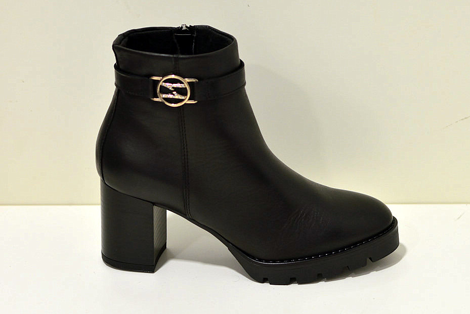 Igi&Co Damen-Stiefeletten aus Leder mit Absatz, schwarz