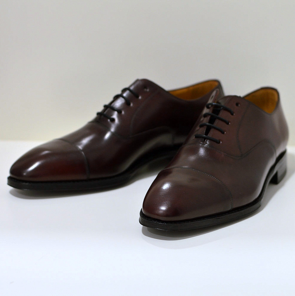 Berwick Oxford Businessschuh aus Cordovan-Leder / Pferdeleder , braun mit rotstich 5217