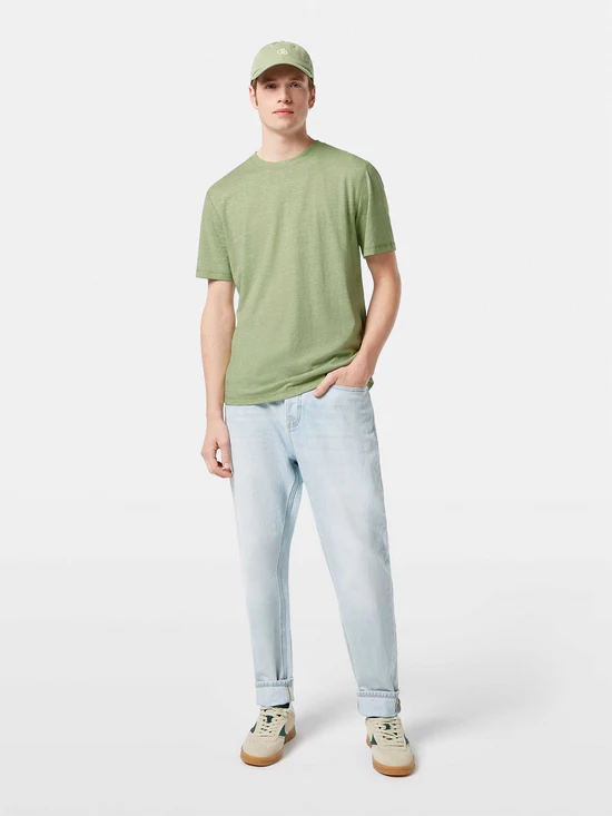 Scotch&Soda MEN  melange T-shirt in Pistachio / grün