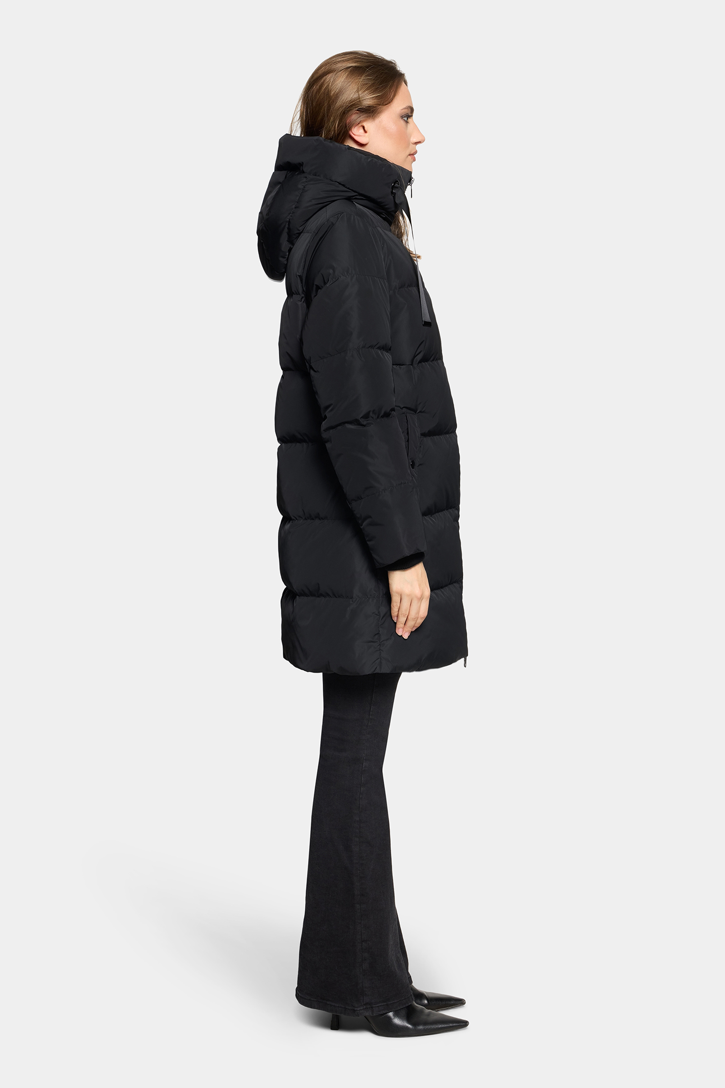 RockandBlue Samantha lange Daunen Jacke in schwarz