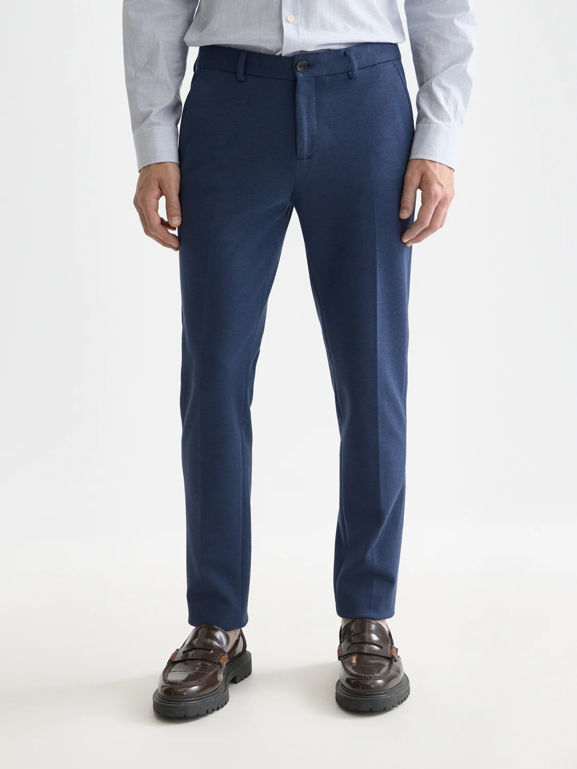 Scotch&Soda Mott soft jersey yarn-dyed chino in Oceana Melange