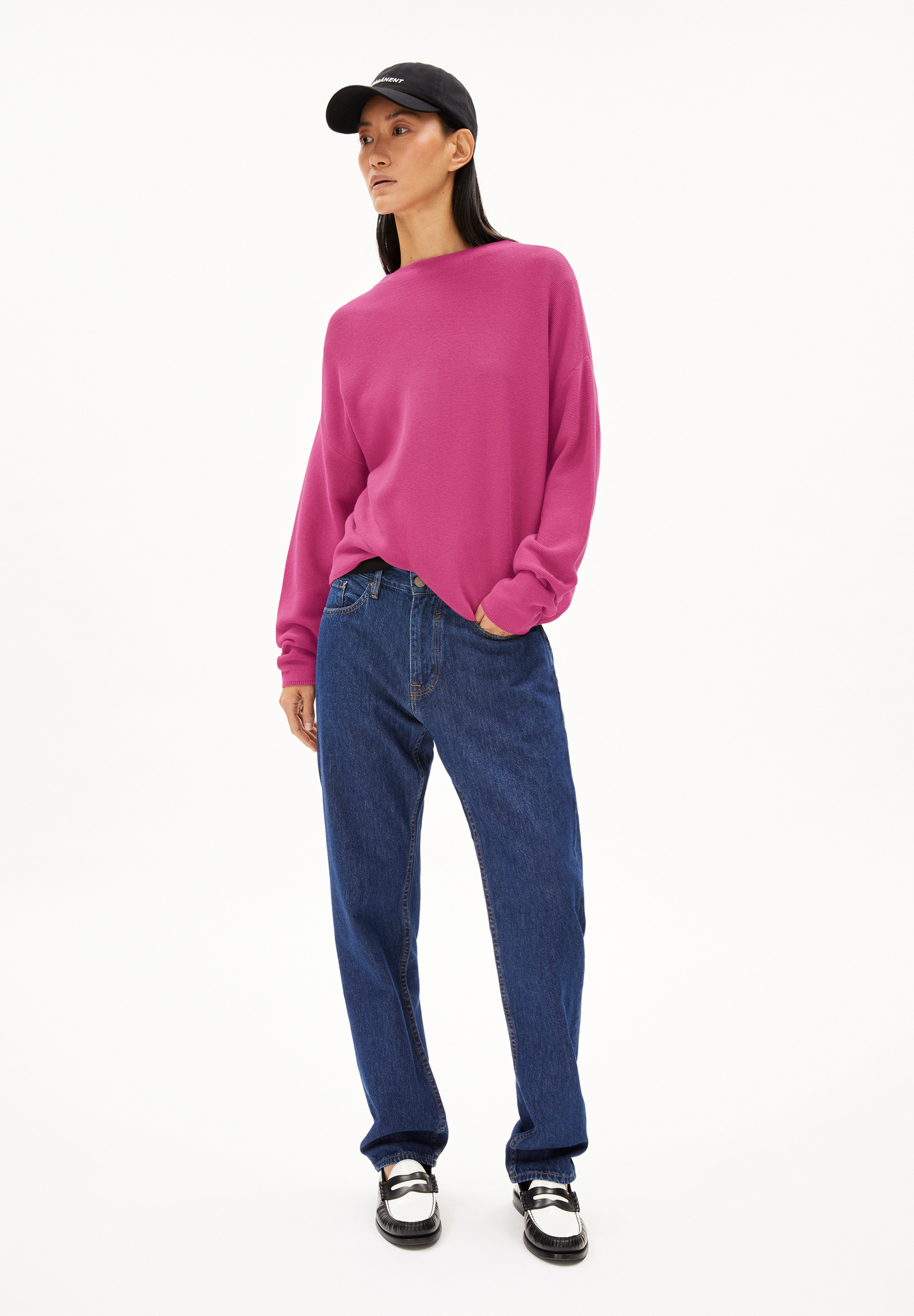 Armedangels MERINAA LINKS LINKS Pullover Loose Fit aus Bio-Baumwolle in berry Armedangels MERINAA LINKS LINKS Pullover Loose Fit aus Bio-Baumwolle in berry