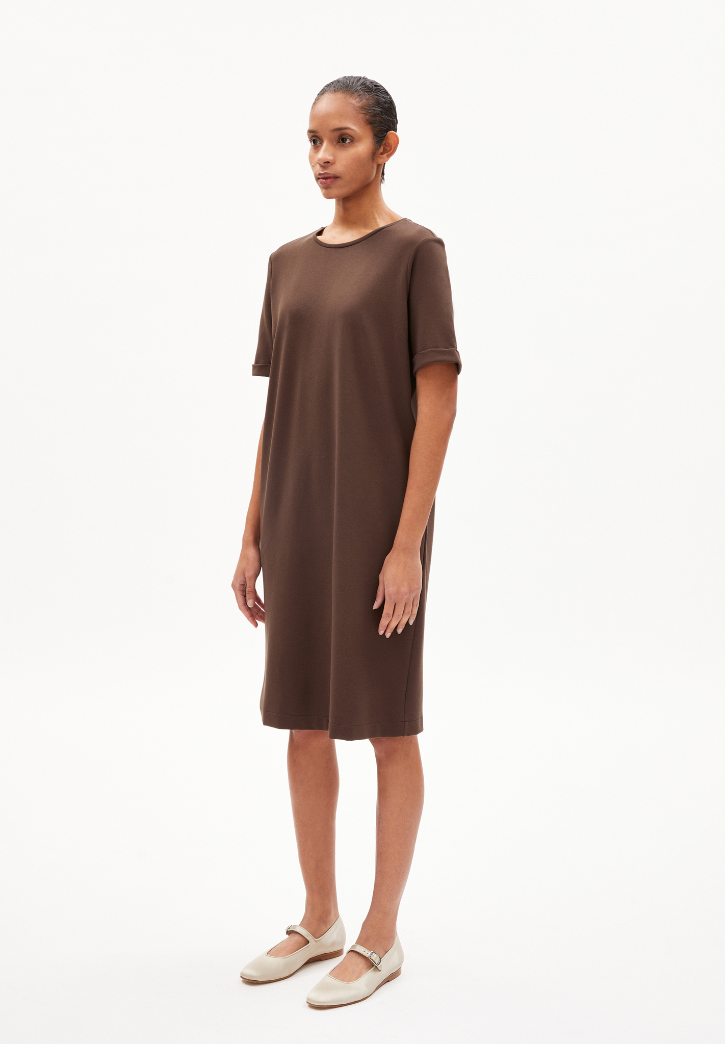 Armedangels MAAILANA Jerseykleid Regular Fit aus LENZING™ ECOVERO™ Mix in warm slate