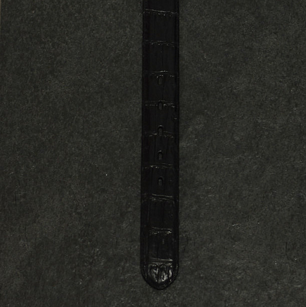 Fausto Colato Kaimanleder Gürtel in Reptilien schwarz Breite 3,5cm / Caimano mit edler Schließe
