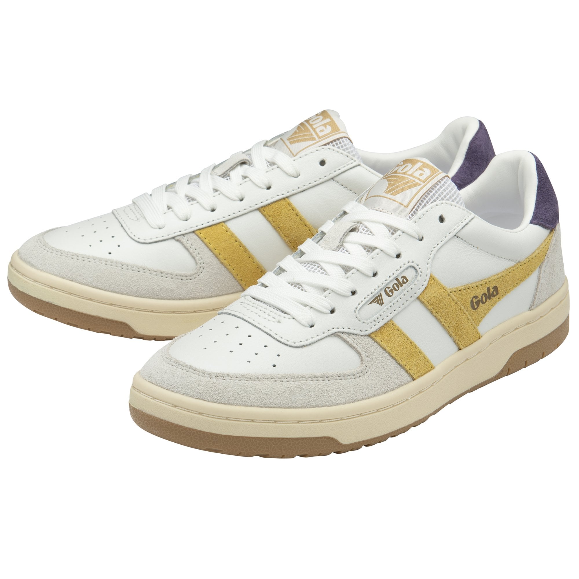 Gola Classics Women's Sneaker Hawk Trainers in White/Pollen/Plum Gola Classics Women's Sneaker Hawk Trainers in White/Pollen/Plum