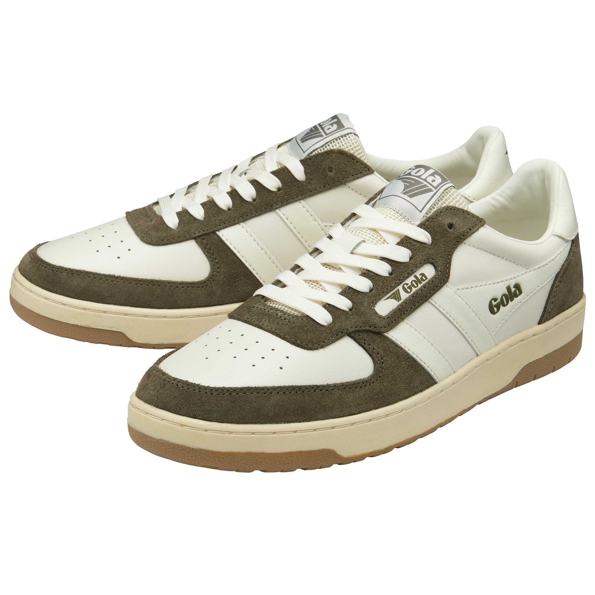 Gola Classics Men's Sneaker Hawk '89 Trainers in Off White/Khaki Gola Classics Men's Sneaker Hawk '89 Trainers in Off White/Khaki