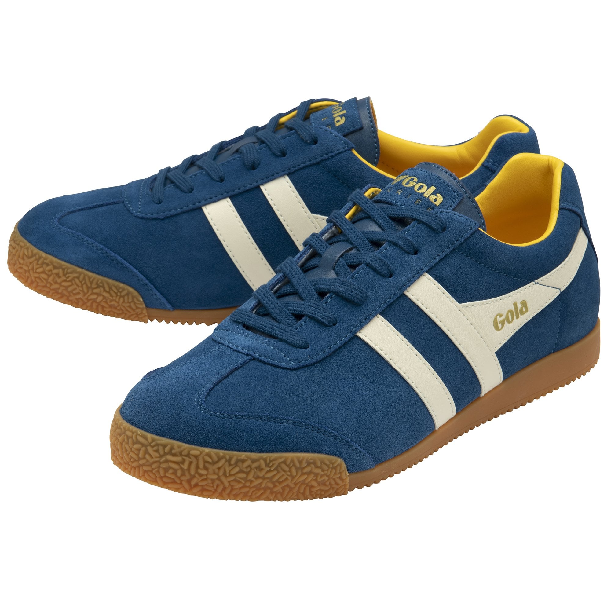 Gola Classics Men's Harrier Suede Trainers Blue/Off White/Sun