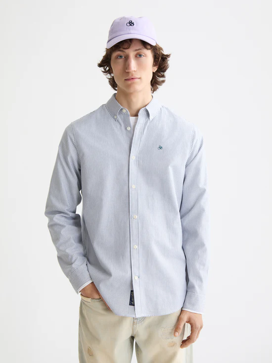 Scotch&Soda Seasonal Essentials Striped oxford shirt / Hemd in Insignia Blue Stripe