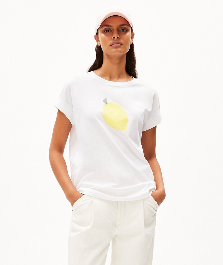 Armedangels  IDAARA FRUITS T-Shirt Loose Fit aus Bio-Baumwolle in weiß 