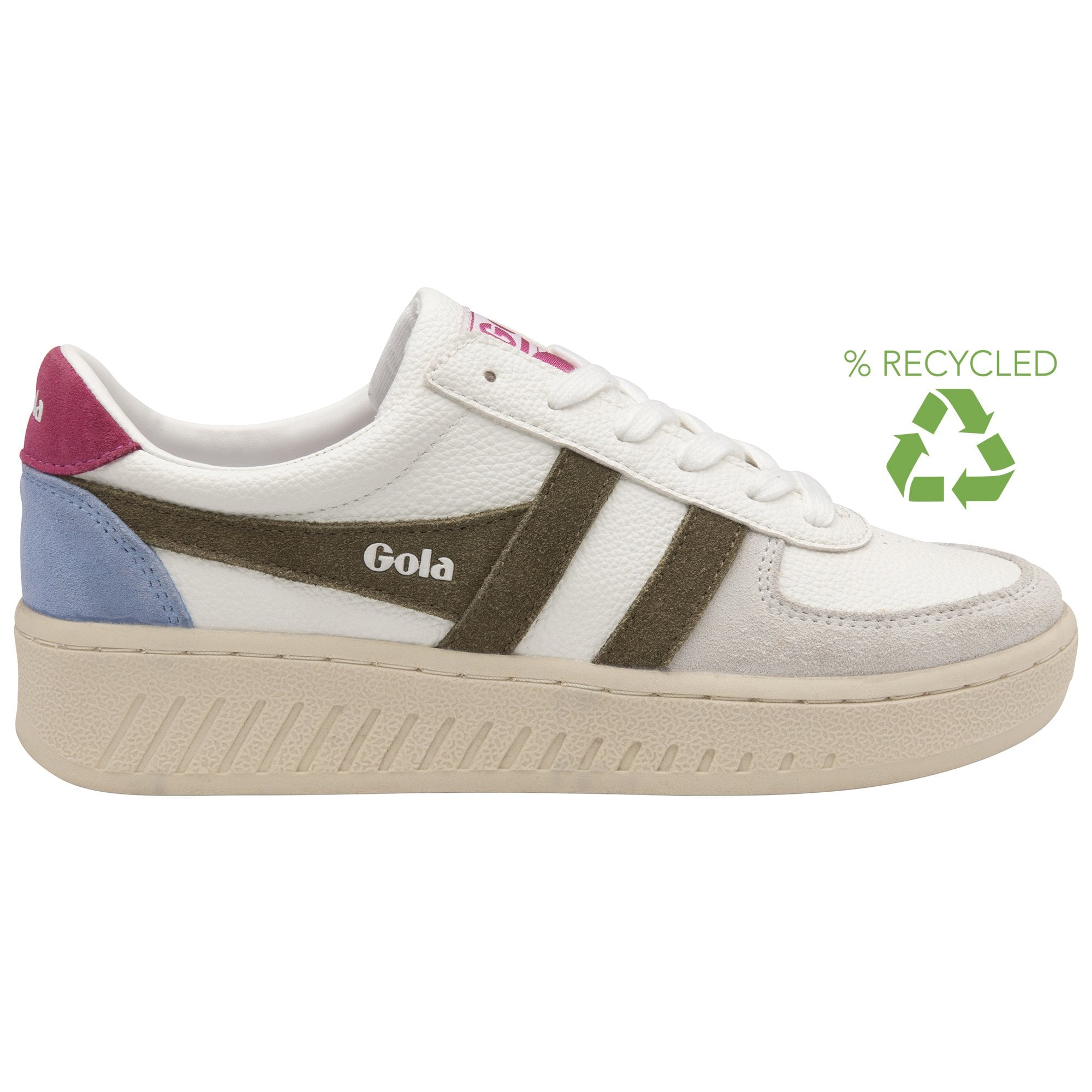 Gola Classics Women's Grandslam Trident Trainers Sneaker in white / khaki 