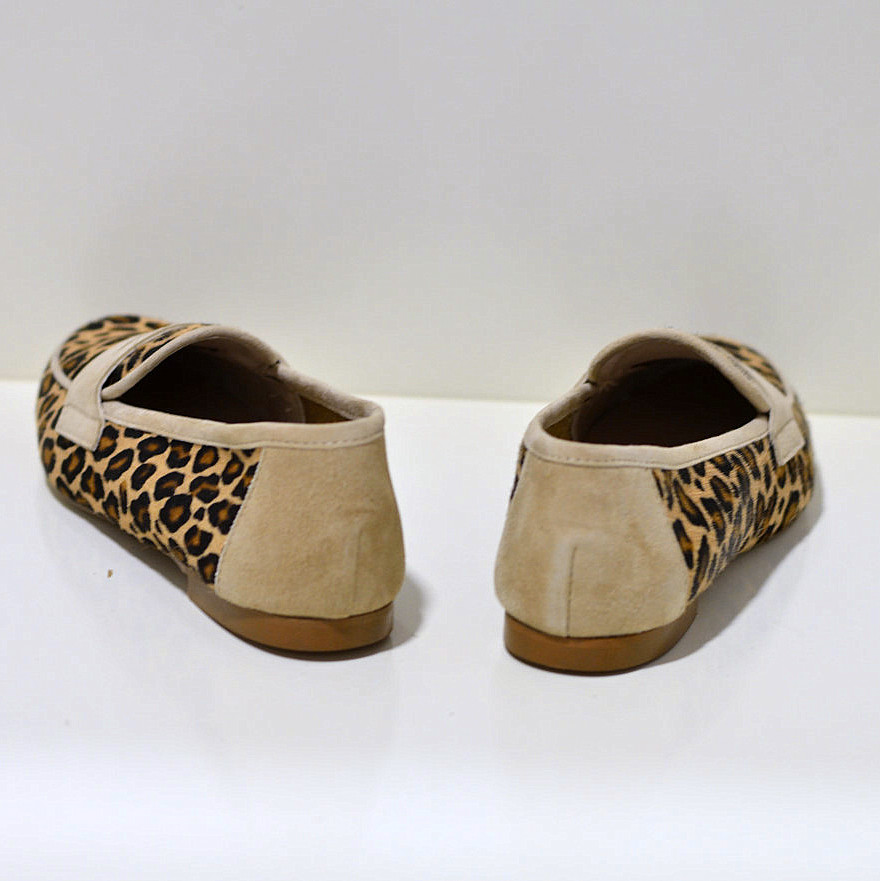Gianluca Pisati Moccasins / Loafer Iris aus feinstem Cavallinoleder in Leo beige