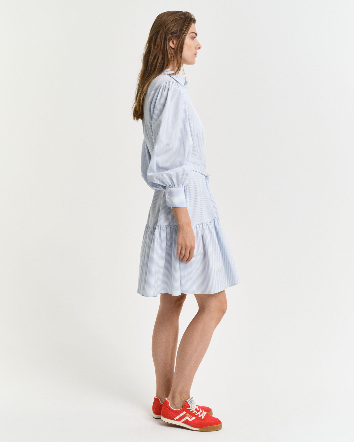 Gamt Damen Classic Popeline Kleid mit Streifen in Fresh Blue Gamt Damen Classic Popeline Kleid mit Streifen in Fresh Blue