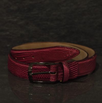 Ralph Gladen Lizard Gürtel Breite 3,0cm in obergine / Eidechse