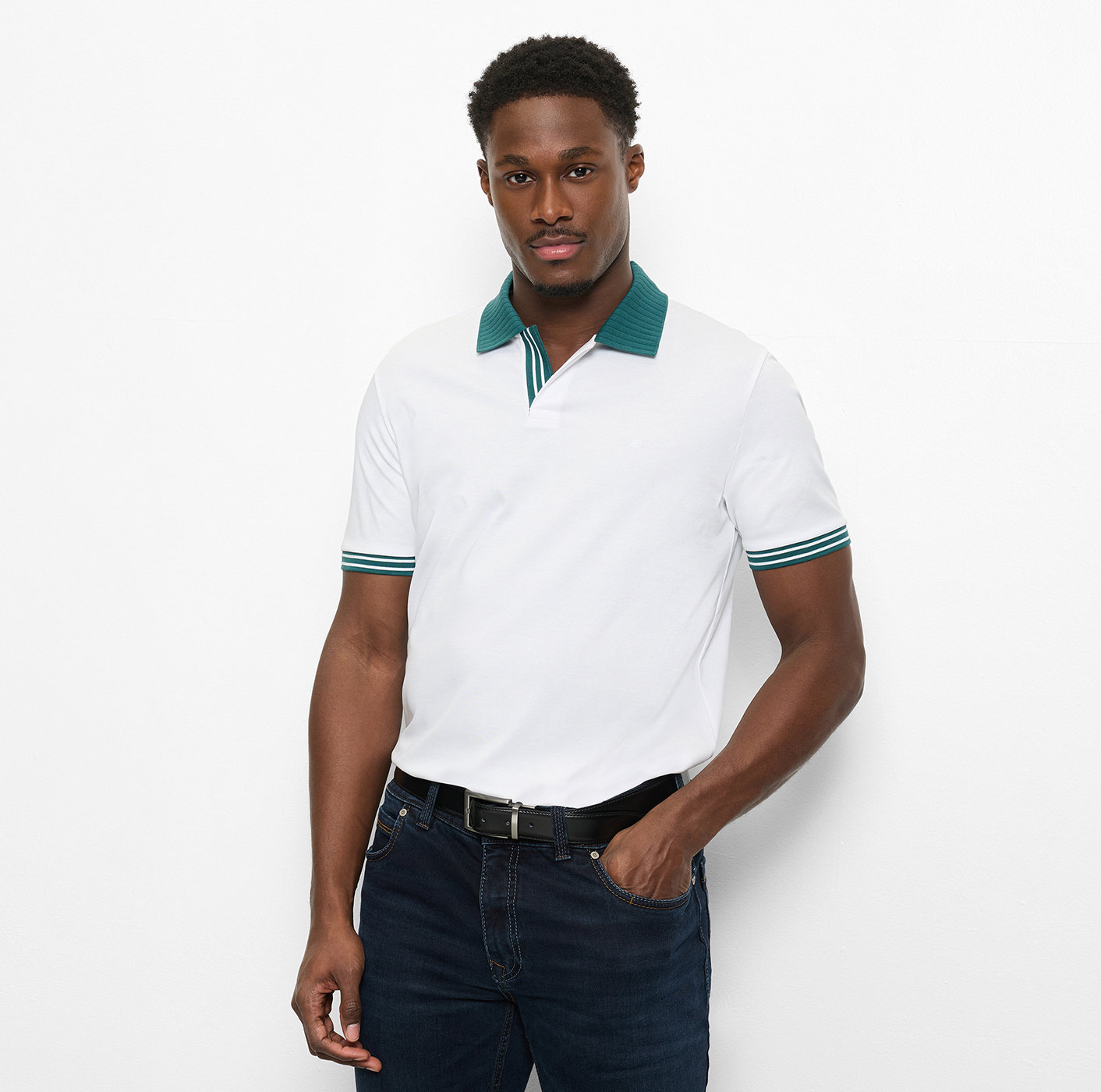 Olymp Casual funktions Polo Coolmax  in weiß / grün