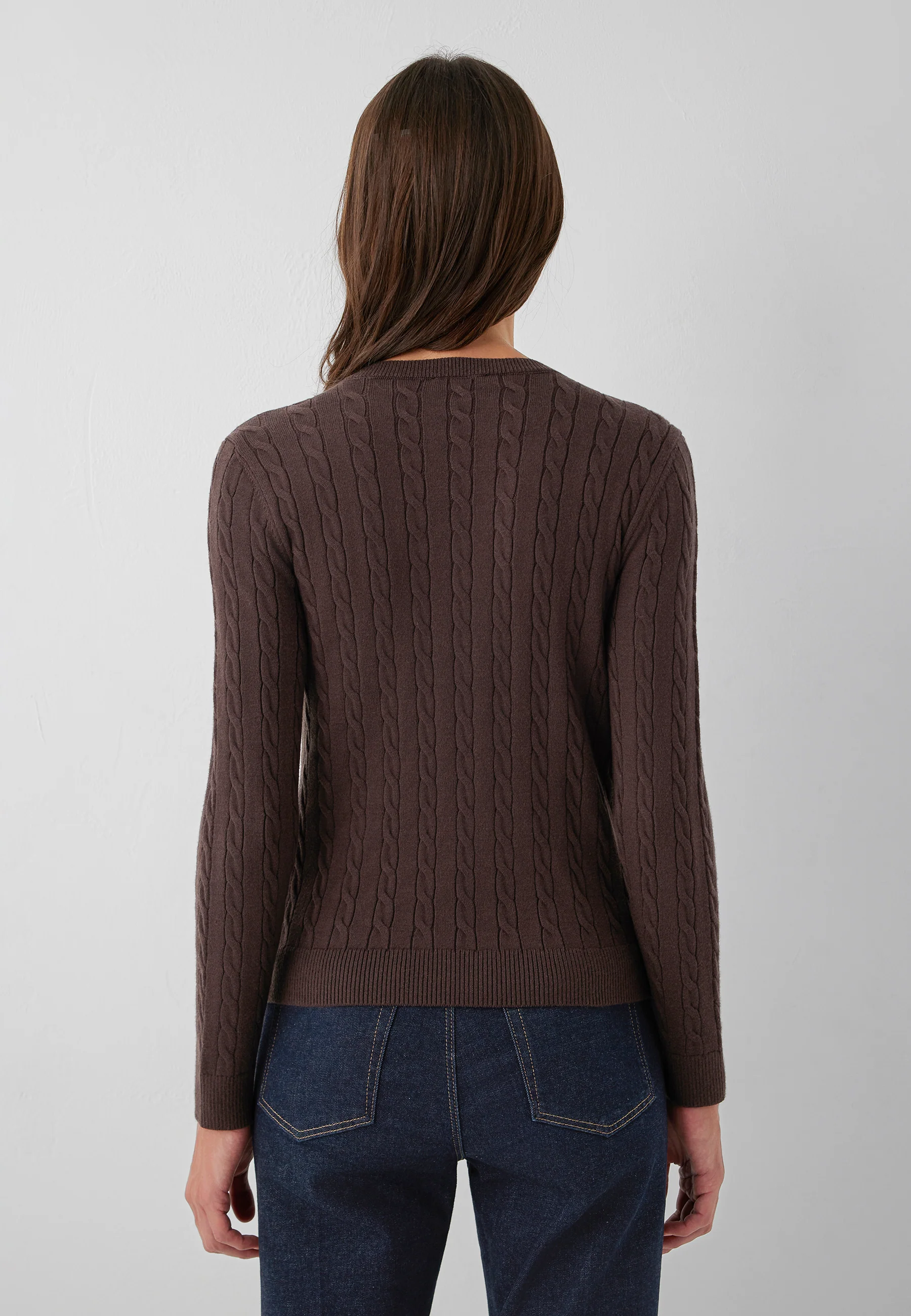 Mavi Pullover LONG SLEEVE V NECK TRICOT | Feinstrick Pullover in braun