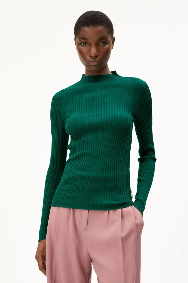 Armedangels  ALAANIA KNIT SWEATER  Pullover Slim Fit aus Bio-Baumwolle in emerald green