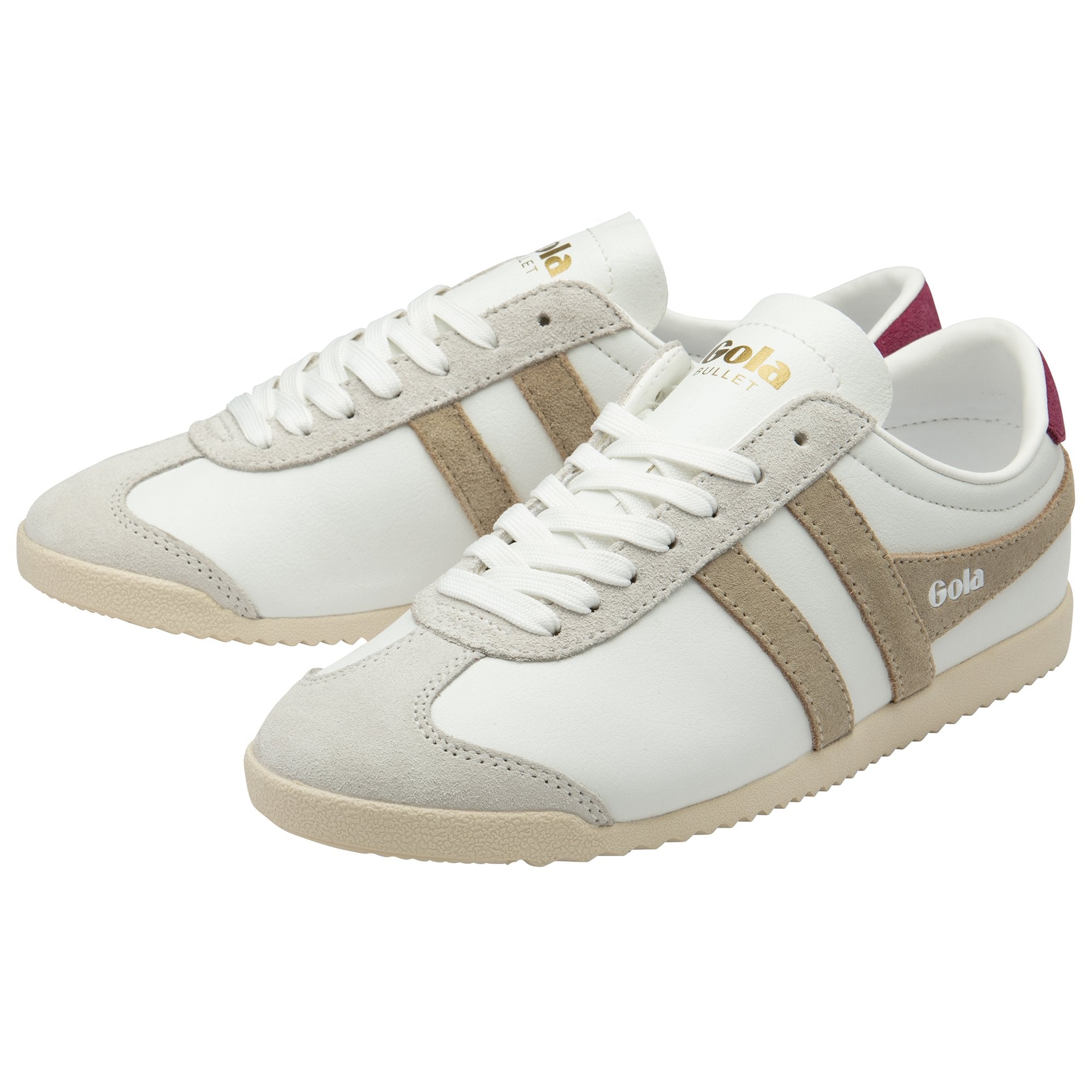 Gola Classics Women's Sneaker Bullet Pure Trainers in White/Bone/Cerise