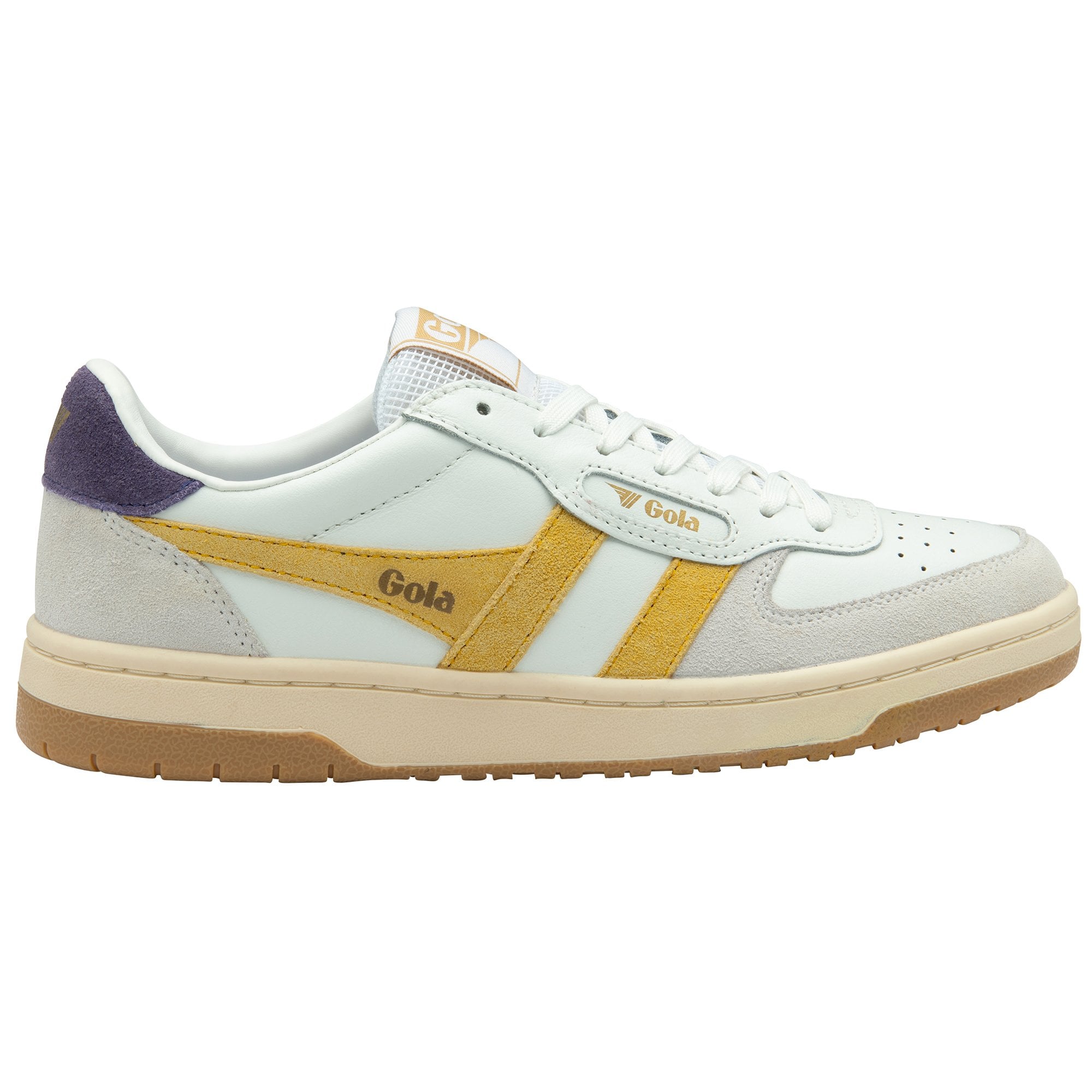 Gola Classics Women's Sneaker Hawk Trainers in White/Pollen/Plum Gola Classics Women's Sneaker Hawk Trainers in White/Pollen/Plum