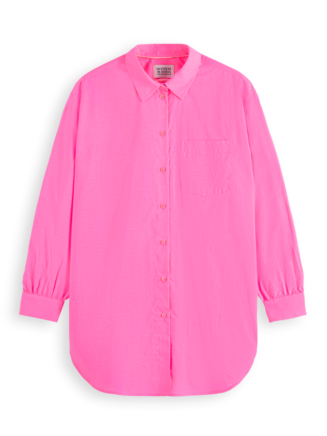 Scotch&Soda EXTRA OVERSIZED BLUSE in Fluo Pink