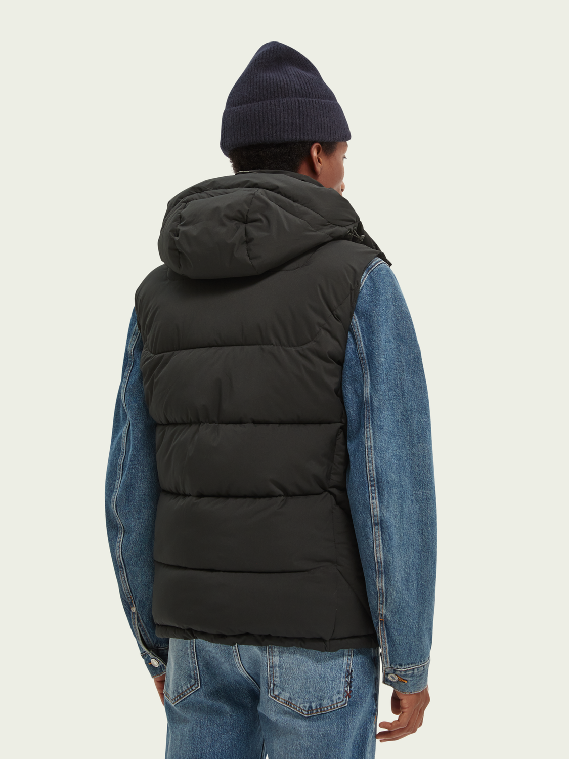 Scotch&Soda Gesteppter Weste Bodywarmer mit Kapuze in schwarz 