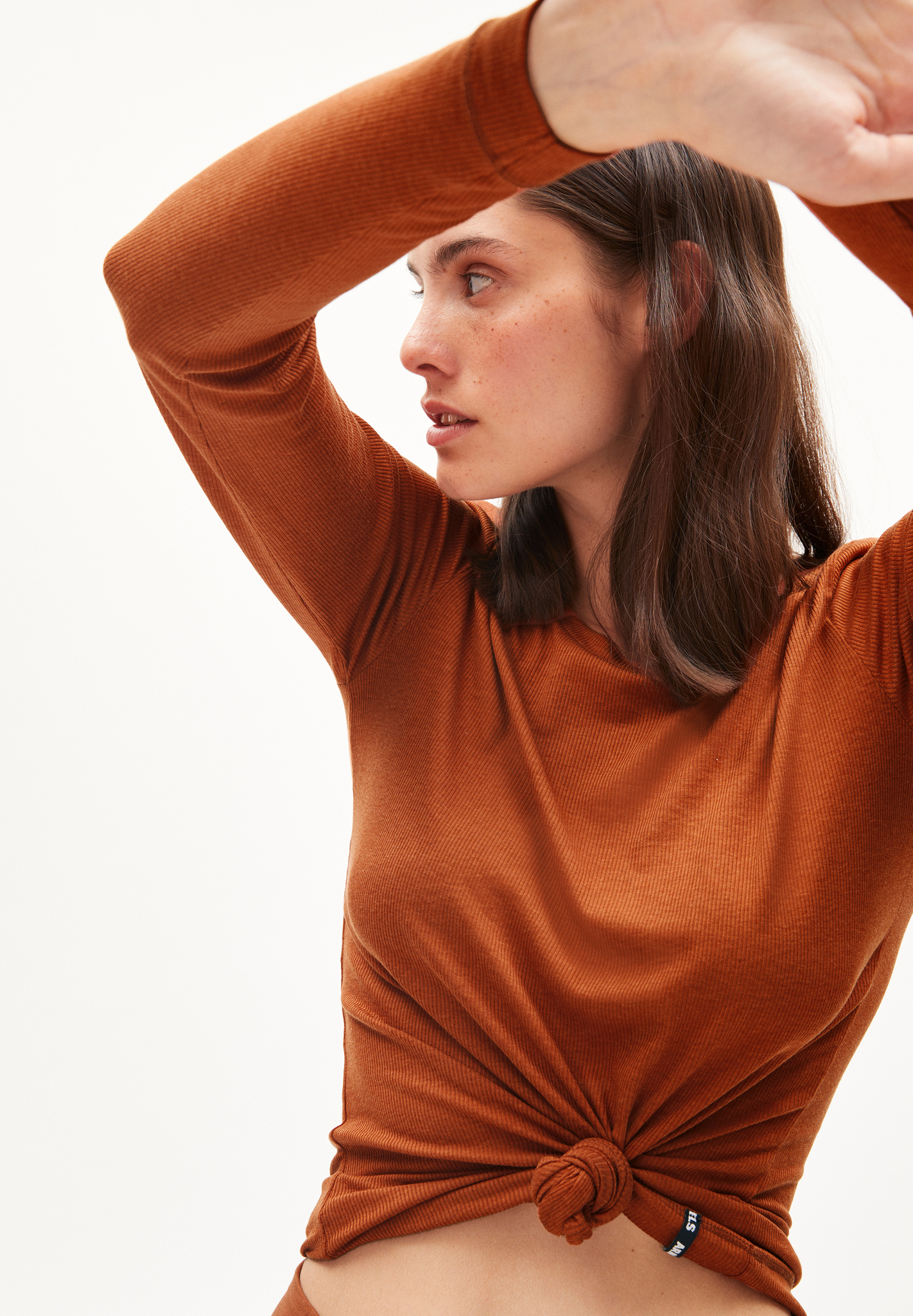 Armedangels JAALE Longsleeve aus TENCEL™ Lyocell Mix in reddish brown