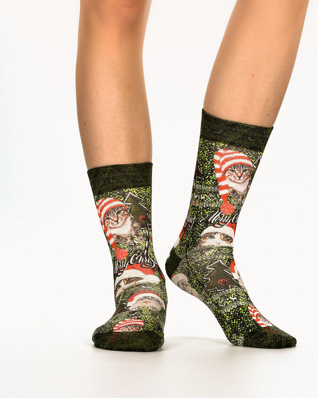 Socken wigglesteps Lady Socks Katzen Nikolaus Size 36-40 Weihnachtssocken