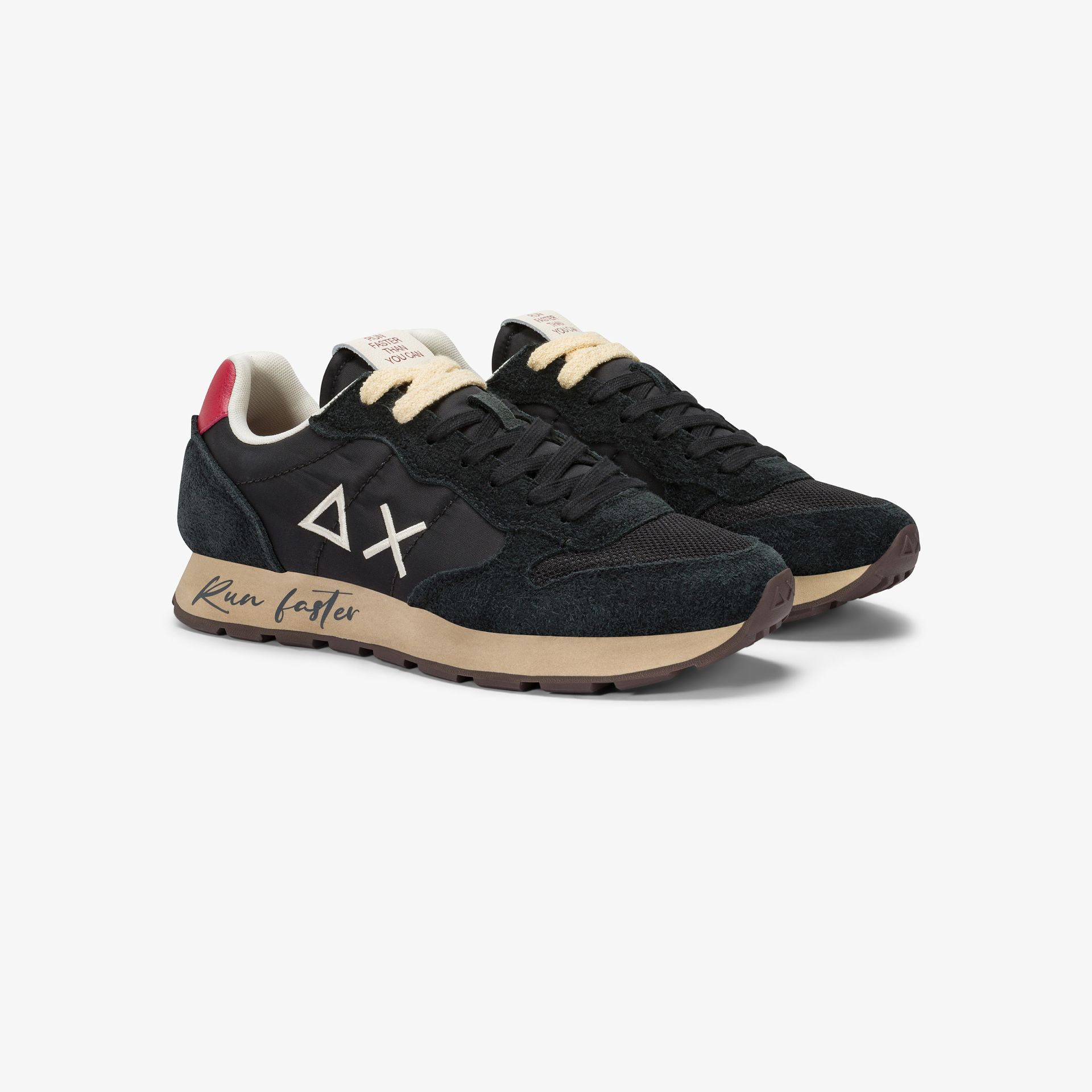 SUN68 Tom Sneaker Vintage aus Nylon und Leder in schwarz Gold Edition