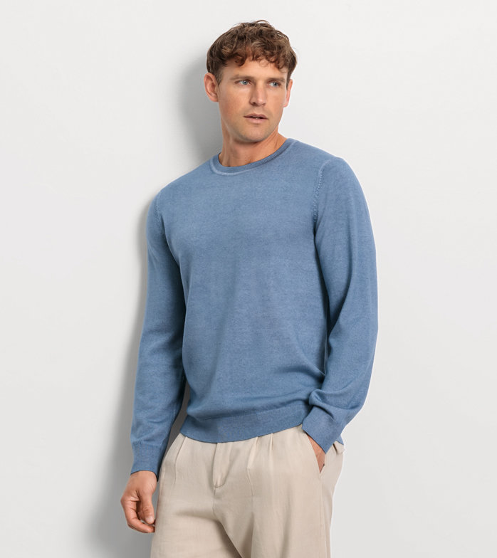 Olymp Green Choice Casual StrickPullover, Rauchblau