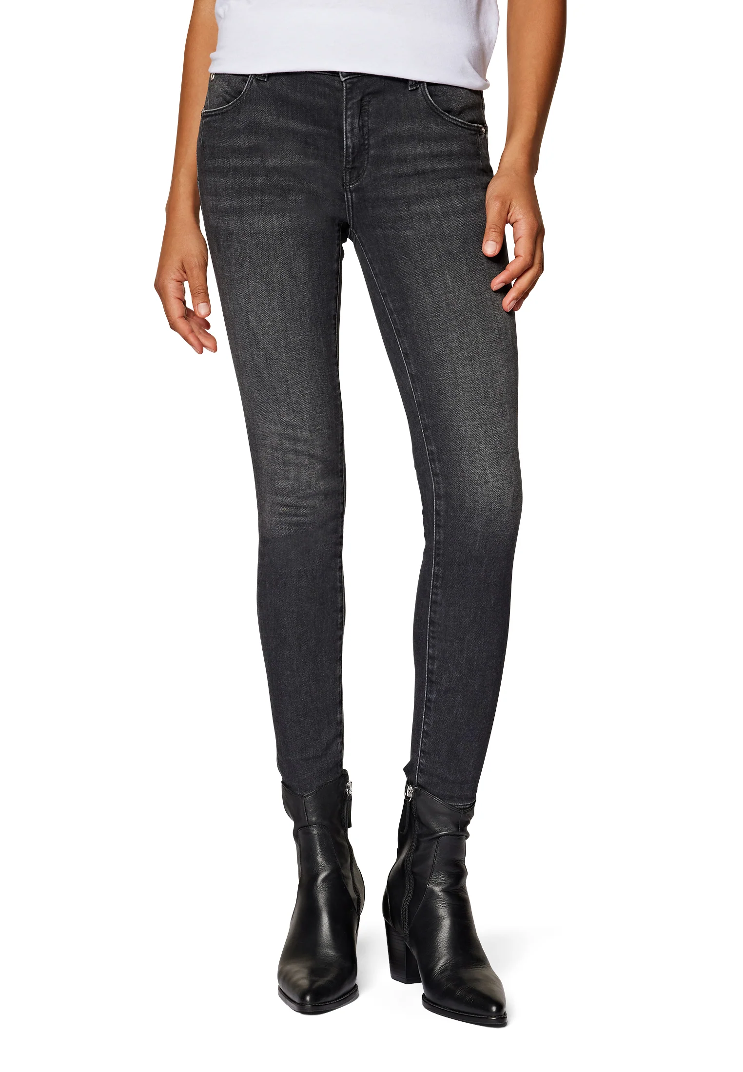 Mavi ADRIANA | Mid-Rise, Super Skinny Jeans in dark smoke sporty