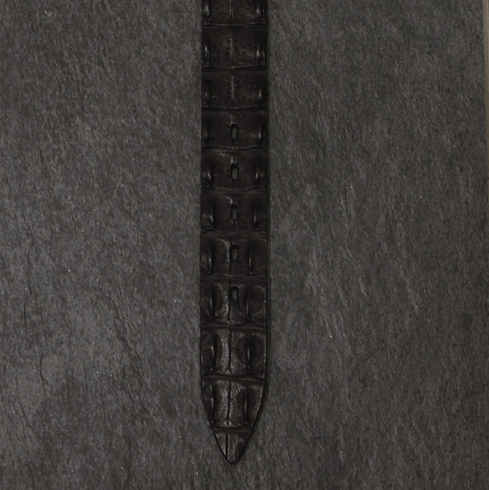 Fausto Colato Krokodilleder Gürtel Breite 4,0 cm schwarz Crocodile Hornback