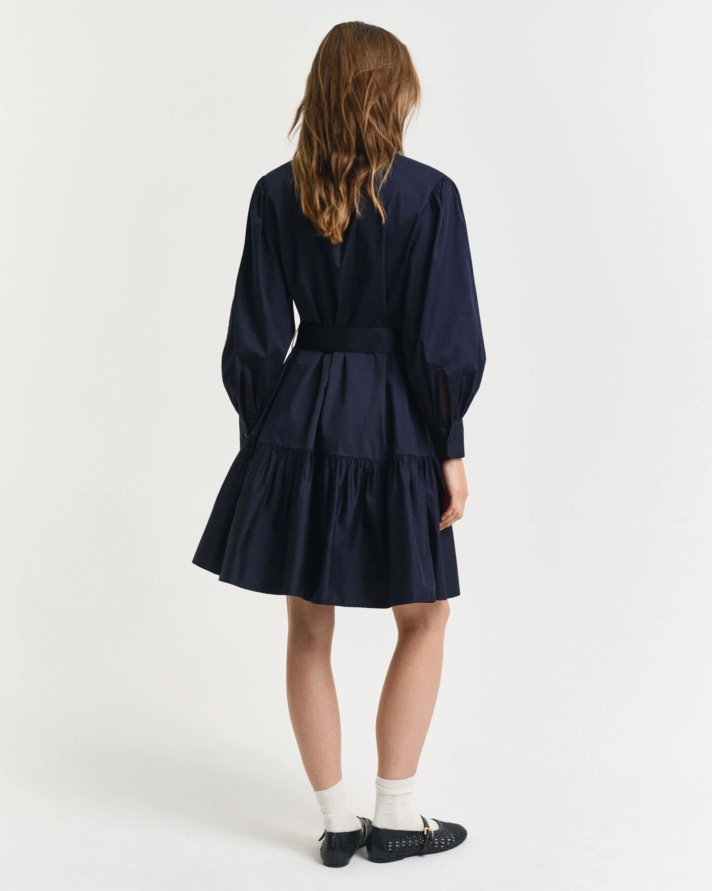 Gant Kleid aus Baumwoll-Satin in Evening Blue Gant Kleid aus Baumwoll-Satin in Evening Blue