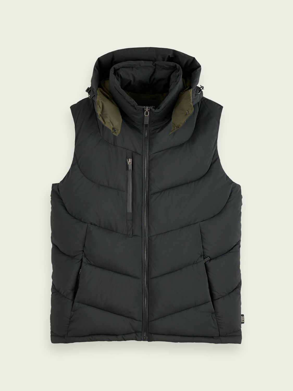 Scotch&Soda Gesteppter Weste Bodywarmer mit Kapuze in schwarz 