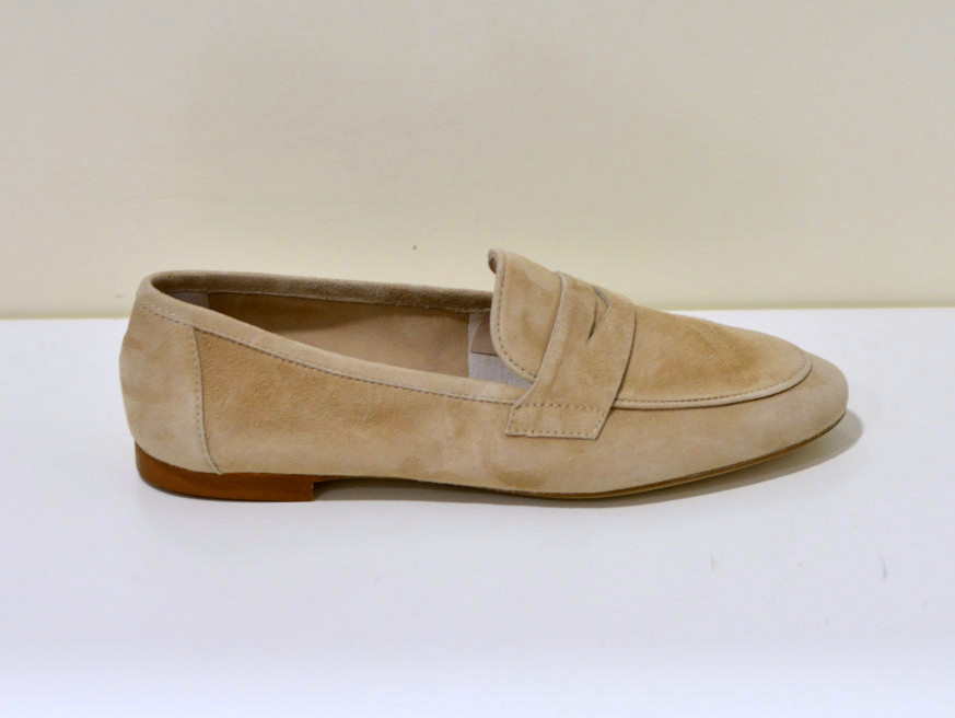  Gianluca Pisati Moccasins / Loafer Adele aus feinstem Wildleder (Gamsleder) in beige