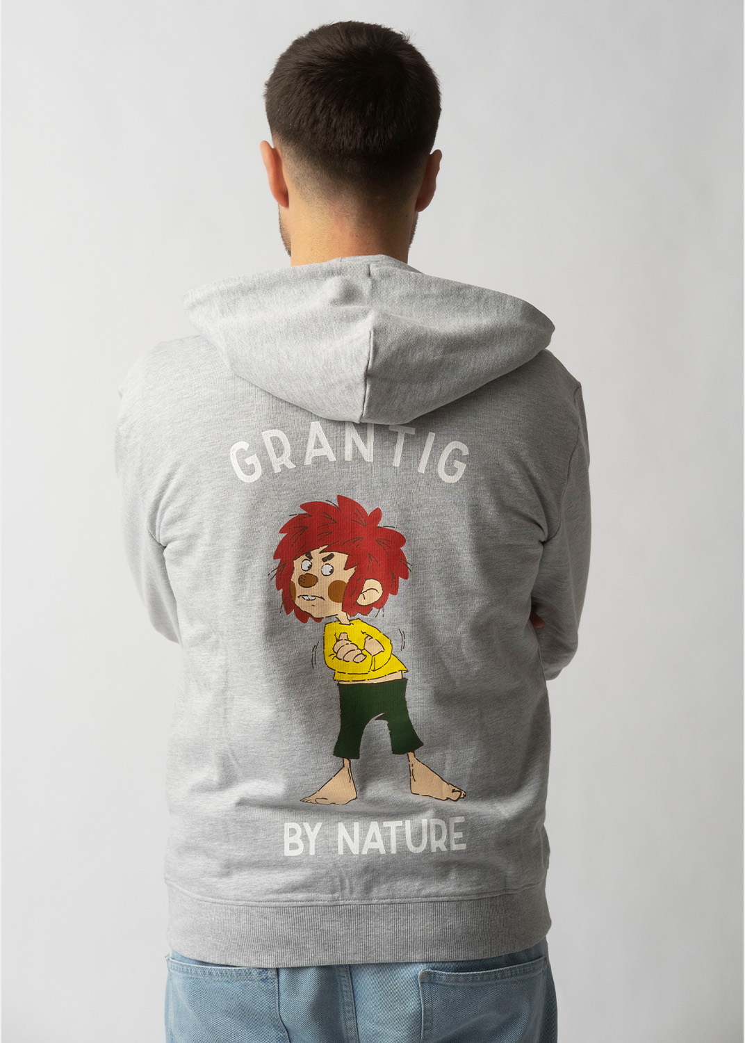 Bavarian Caps Pumuckl Zipper "Grantig by nature" - grau, unisex HS33