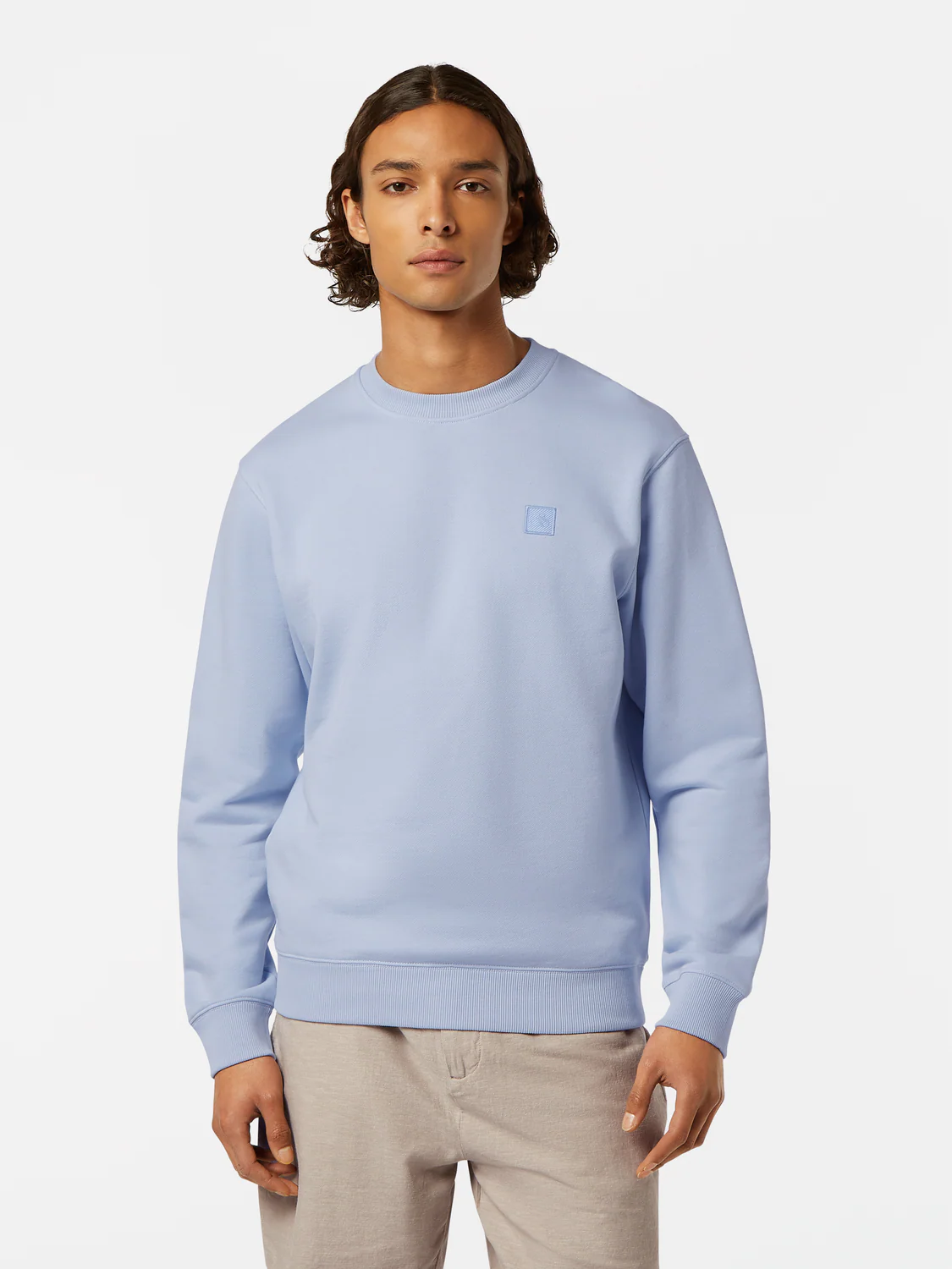 Scotch & Soda Seasonal Essentials logo sweatshirt / Pullover in Sky Blue Scotch & Soda Seasonal Essentials logo sweatshirt / Pullover in Sky Blue