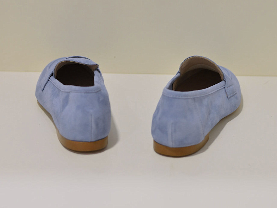 Gianluca Pisati Moccasins / Loafer Abete aus feinstem Wildleder (Gamsleder) in Jeans Blau