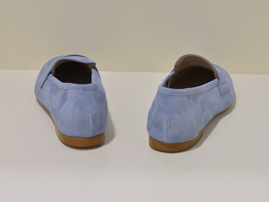 Gianluca Pisati Moccasins / Loafer Adele aus feinstem Wildleder (Gamsleder) in Jeansblau